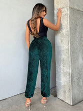 SXY Solid Elastic Waist Sweatpants